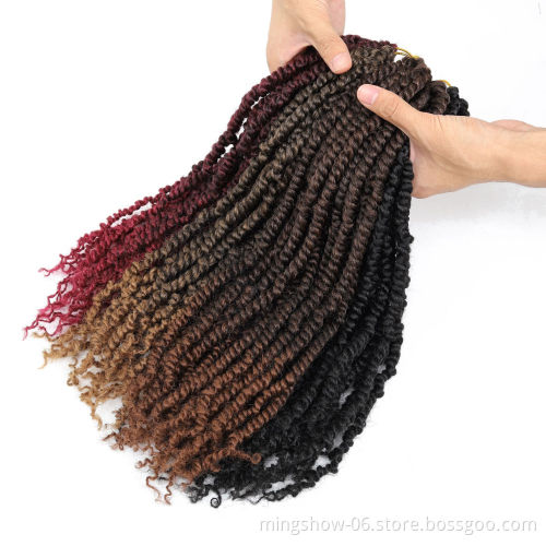 Pre Twisted  Bomb Crochet Hair Synthetic Ombre Crochet Braids Pre looped Fluffy  Braiding Hair Bulk